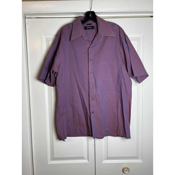 Fubu The Collection Button Up Shirt Large Light Purple Orange - Picture 1 of 3